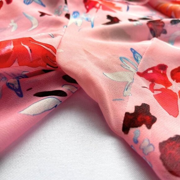 C/MEO COLLECTIVE THE MUPPET RUFFLE BLOUSE IN FLORAL PINK - S - Picture 8 of 9